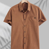 Camisa casual de algodão de manga curta