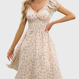 Floral Puff-Sleeve Dress