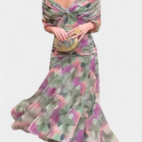 Alondra - Vestido longo Alondra com estampa floral e decote em V