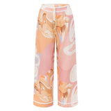 Calça de verão de cintura alta com estampa artística – estilo europeu