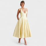 Vestido midi com espartilho