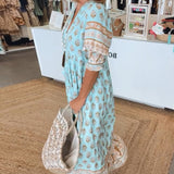 Modena™ - Vestido casual estampado com decote em V e mangas curtas