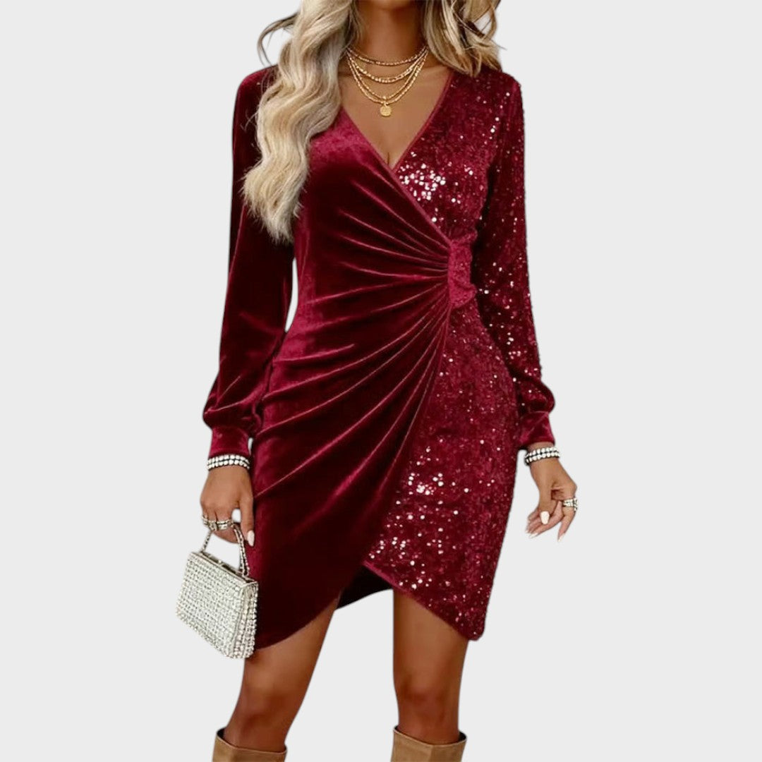 Brisa | Vestido de Festa com Brilhos e Efeito Draped