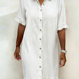 Moda Lusitana - Vestido Denim Elegante