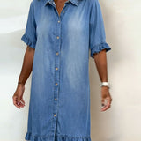 Moda Lusitana - Vestido Denim Elegante
