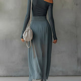 Moda Lusitana - Vestido Maxi de Manga Longa