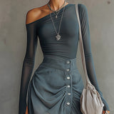 Moda Lusitana - Vestido Maxi de Manga Longa