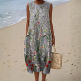 Viviana - Vestido de Campo Bordado Floral