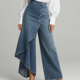 Moda Lusitana - Calças de ganga com laço na cintura
