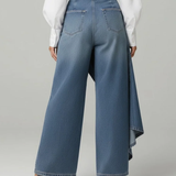 Moda Lusitana - Calças de ganga com laço na cintura