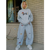 Embroidered Puppy Sweatpants