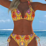 Moda Lusitana - Biquíni Estampado Com Decote Halter