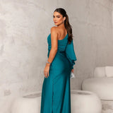 Moda Lusitana - Vestido de Cetim com Fenda