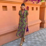 Moda Lusitana - Vestido Midi Floral Elegante