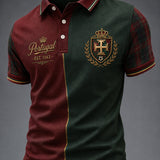 Blusa casual masculina com estampa de futebol português
