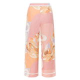 Calça de verão de cintura alta com estampa artística – estilo europeu