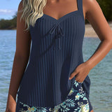 Moda Lusitana - Tankini Listrado com Calção
