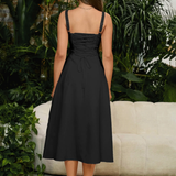 Claudia - Vestido Cami com Busto Franzido e Coxa Dividida