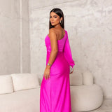 Moda Lusitana - Vestido de Cetim com Fenda