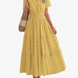 Moda Lusitana - Vestido Boho com Elástico na Cintura