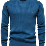 Camisola com padrão de grelha para homem