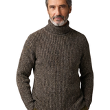 Elegante camisola de gola alta em malha