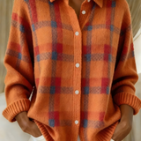 Soft Checked Knit Cardigan