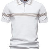 Camisa pólo com riscas