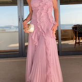 Rosé - Vestido Longo Plissado