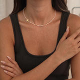 Moda Lusitana - Colar com Cruz e Pérolas