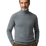 Elegante camisola de gola alta em caxemira
