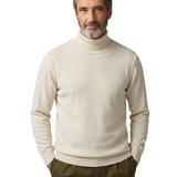 Elegante camisola de gola alta em algodão