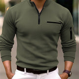 Herre -  Camisola de Manga Longa Masculina com Zíper – Moderna, masculina e estilosa