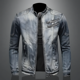 Alexo - Jaqueta jeans masculina retrô