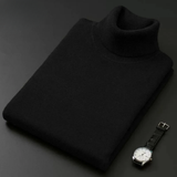 Elegante camisola de gola alta em algodão