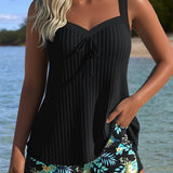 Moda Lusitana - Tankini Listrado com Calção
