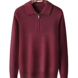 Camisola de caxemira com um quarto de fecho Gstaad