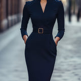 Vestido Justo Preto Refinado
