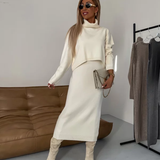 Nicole - Conjunto de malha outono/inverno para mulher