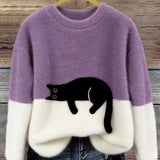 Luna | Camisola Feminino com Gráfico de Gato