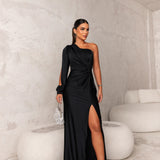 Moda Lusitana - Vestido de Cetim com Fenda