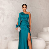Moda Lusitana - Vestido de Cetim com Fenda