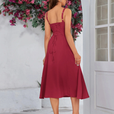 Claudia - Vestido Cami com Busto Franzido e Coxa Dividida