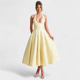 Vestido midi com espartilho