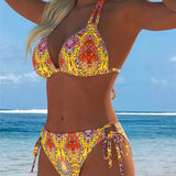 Moda Lusitana - Biquíni Estampado Com Decote Halter