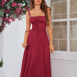 Claudia - Vestido Cami com Busto Franzido e Coxa Dividida
