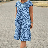 Nelia™| Vestido de verão com gola redonda e linda estampa