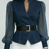 Moda Lusitana - Blusa Elegante com Mangas em Chiffon
