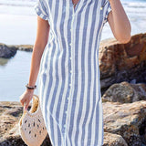 Martine™ | Vestido camisa listrado elegante