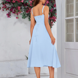 Claudia - Vestido Cami com Busto Franzido e Coxa Dividida